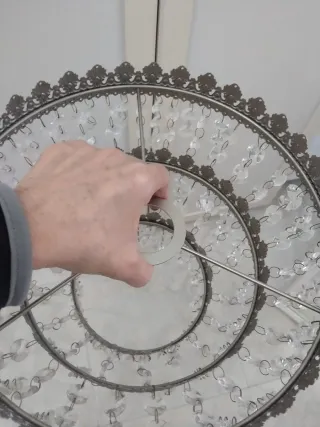 Lampadario Ikea argento e cristallo