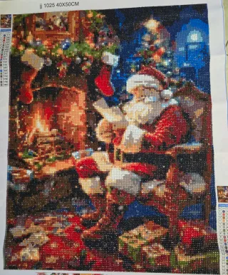 Natale Quadro  Babbo Natale  in Diamants points