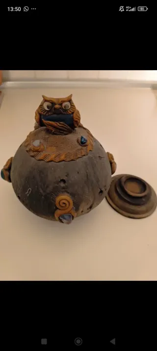 Porta incenso gufo e gnomo in ceramica