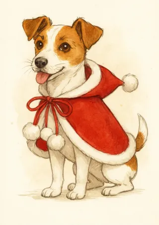 Mantellina Natalizia rossa per cani/gatti tg M