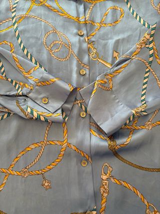 Camisa Zara Estampado Náutico Azul