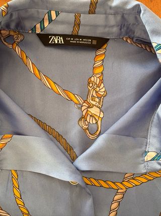 Camisa Zara Estampado Náutico Azul