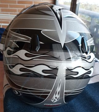 Casco Moto Trail HJC CL-XS Diseño Llamas