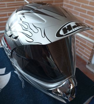 Casco Moto Trail HJC CL-XS Diseño Llamas