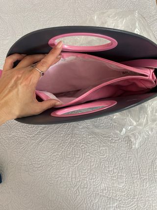 Bolso O bag gris y rosa nuevo