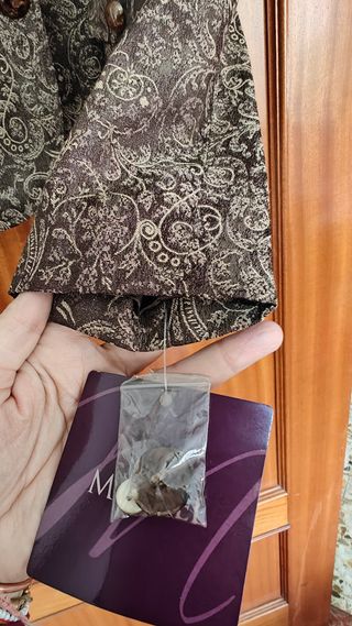 Chaqueta corta Estampado Paisley Marrón T44 Nueva