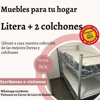 Letto a castello in metallo + 2 materassi