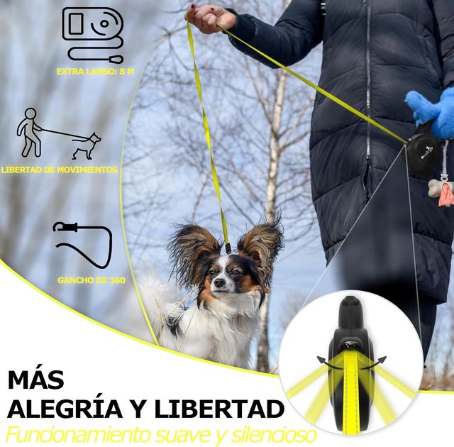 NUEVO - Correa Perro Extensible 8m Negra