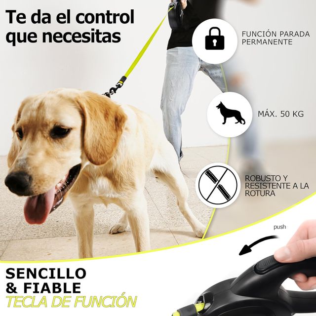 NUEVO - Correa Perro Extensible 8m Negra