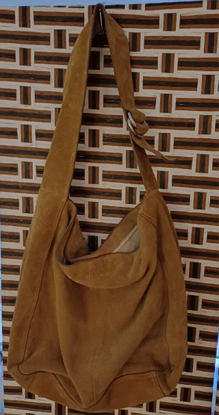 Bolso de ante color cuero