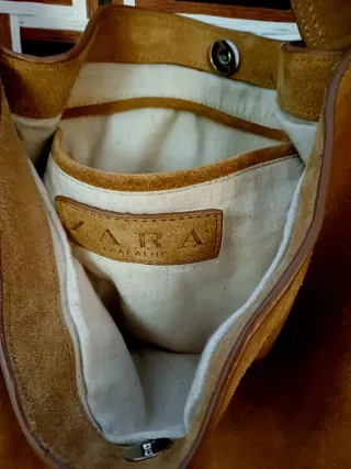 Bolso de ante color cuero