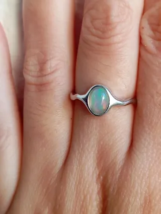 Anillo Plata de Ley 925 con Ópalo natural