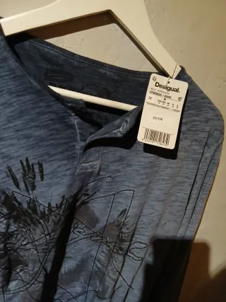 Camiseta Desigual Talla M Azul/Gris