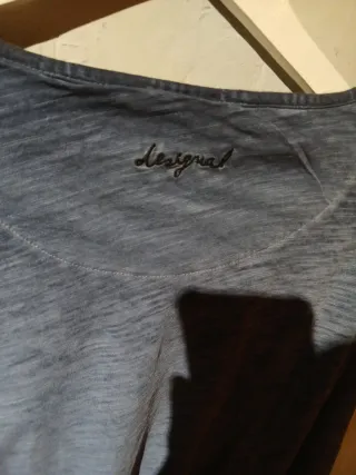 Camiseta Desigual Talla M Azul/Gris