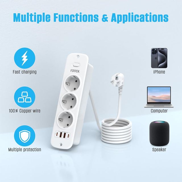 Tomada 4000W com 3 USB