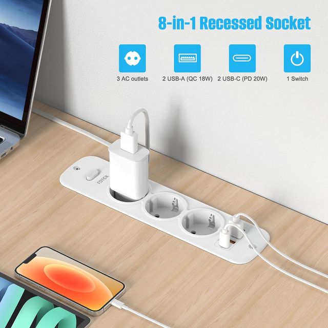 Tomada 4000W com 3 USB