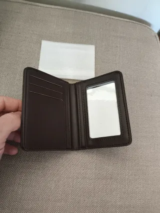 Cartera imitación cuero marrón