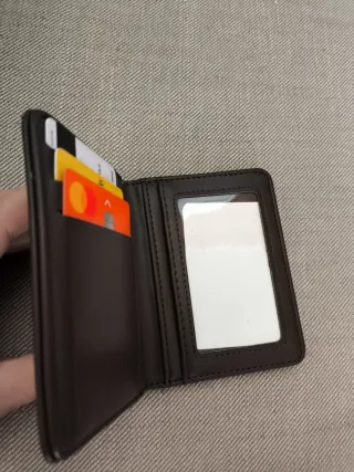 Cartera imitación cuero marrón