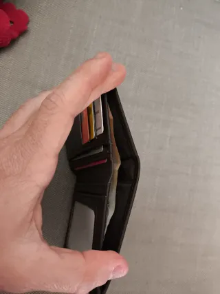 Cartera imitación cuero marrón