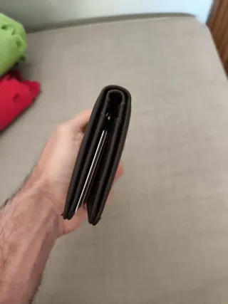 Cartera imitación cuero marrón