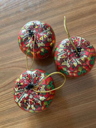 Palline Natalizie Mela Rosse e Oro