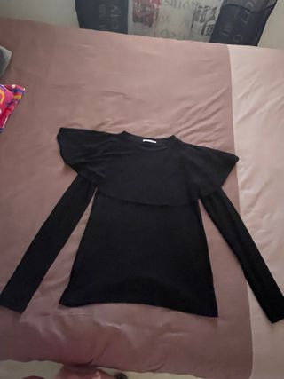 Zara Suéter Negro Talla S Capa Hombros