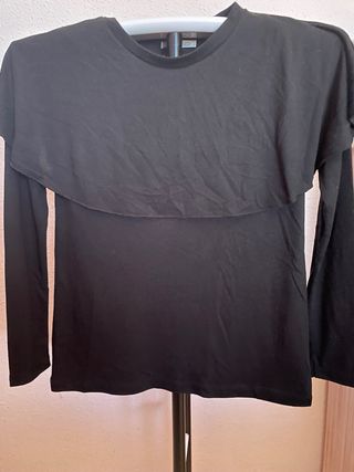 Zara Suéter Negro Talla S Capa Hombros