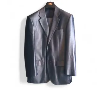 Traje de fiesta caballero plateado M 40