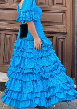 Traje Flamenca Azul Talla 38/40