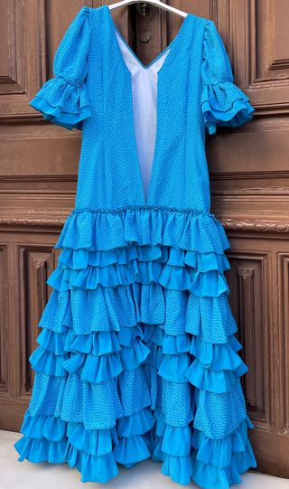 Traje Flamenca Azul Talla 38/40