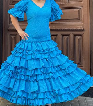 Traje Flamenca Azul Talla 38/40