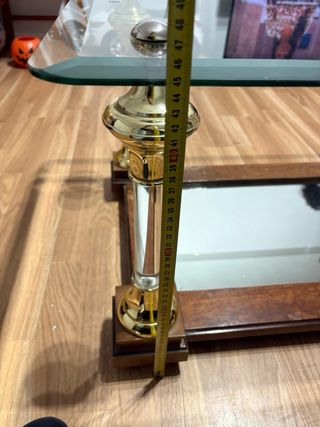 Mesa de centro cristal y madera