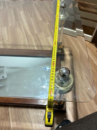 Mesa de centro cristal y madera