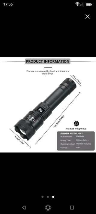 Linterna LED con pantalla digital