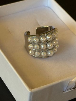 Anello Argento Perle Regolabile