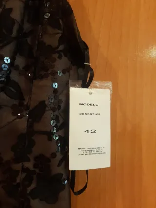 Top lentejuelas negro mujer.