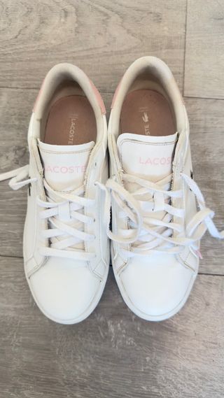 Zapatillas Lacoste Piel Blancas y Rosas