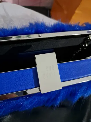 Borsa Pinko Blu in Pelliccia Nuova