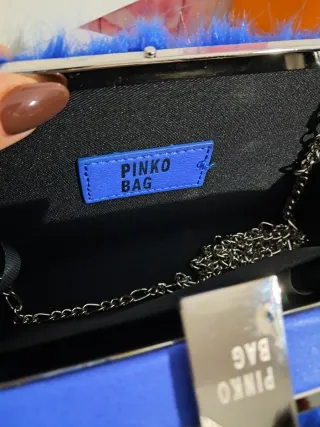 Borsa Pinko Blu in Pelliccia Nuova