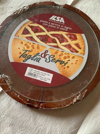 Piatto da portata legno e vetro ILSA