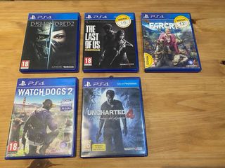 PS4 slim(PlayStation 4) Negra + 1 Mando, 5 juegos