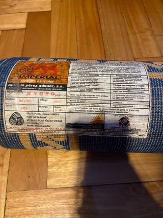 Alfombra lana virgen azul floral imperial kyoto