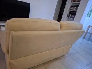 Sofá 2 plazas beige tela