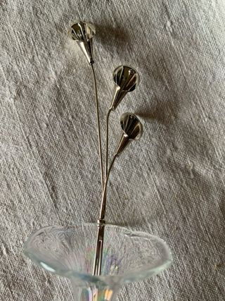 Vaso in vetro con calla in acciaio