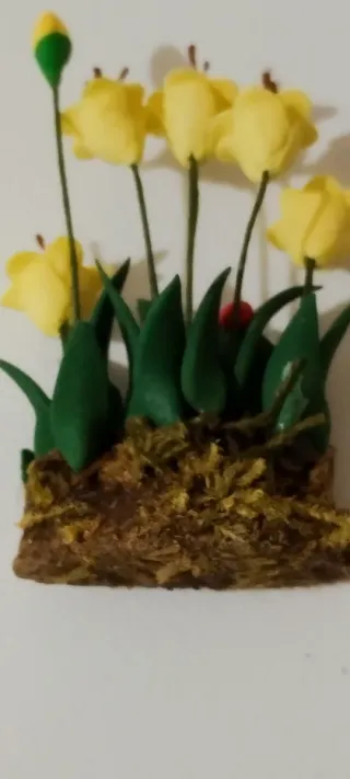 Flores de resina y arena en miniatura dollhouse