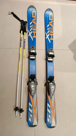 Esquís Head 115 cm y Bastones 90 cm