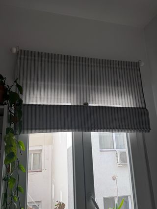 Estor Plegable Ikea Rayas Azul/Blanco