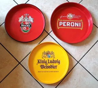 lotto Vassoi Birra Beck's Peroni Konig vintage