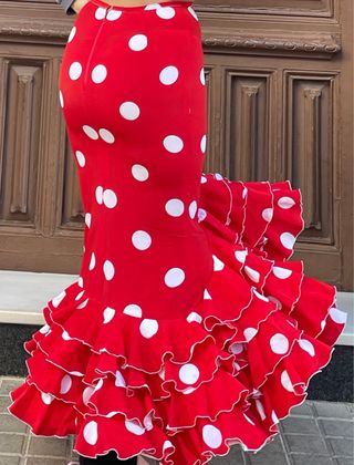 Falda de flamenca roja elástica T.38-40