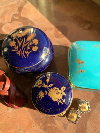 Set contenitori vintage ceramica blu e turchese